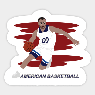 Cartoon of a basketball player Sticker